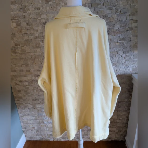 Free People We The Free Alexa Sweatshirt Jacket in Flan Yellow Boho Chic XL - Picture 6 of 16